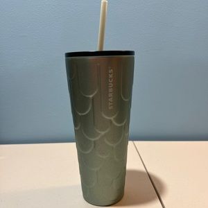 Starbucks Aqua Green Mermaid Scale Tail SS Tumbler
